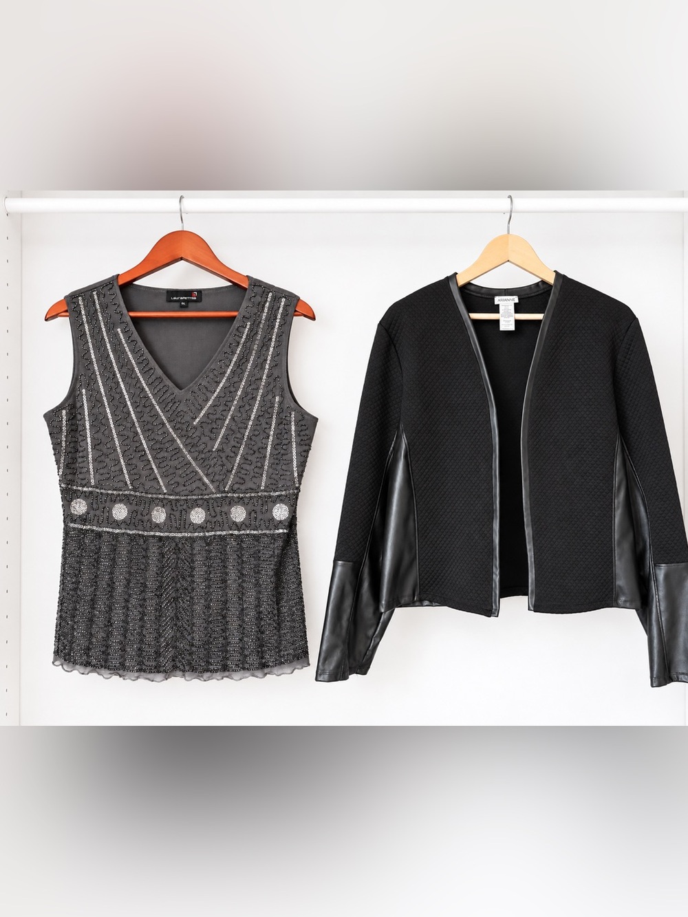 Arianne Quilted Jacket XL + Laura Petites Beaded Evening Top PL – 2-Piece Set
